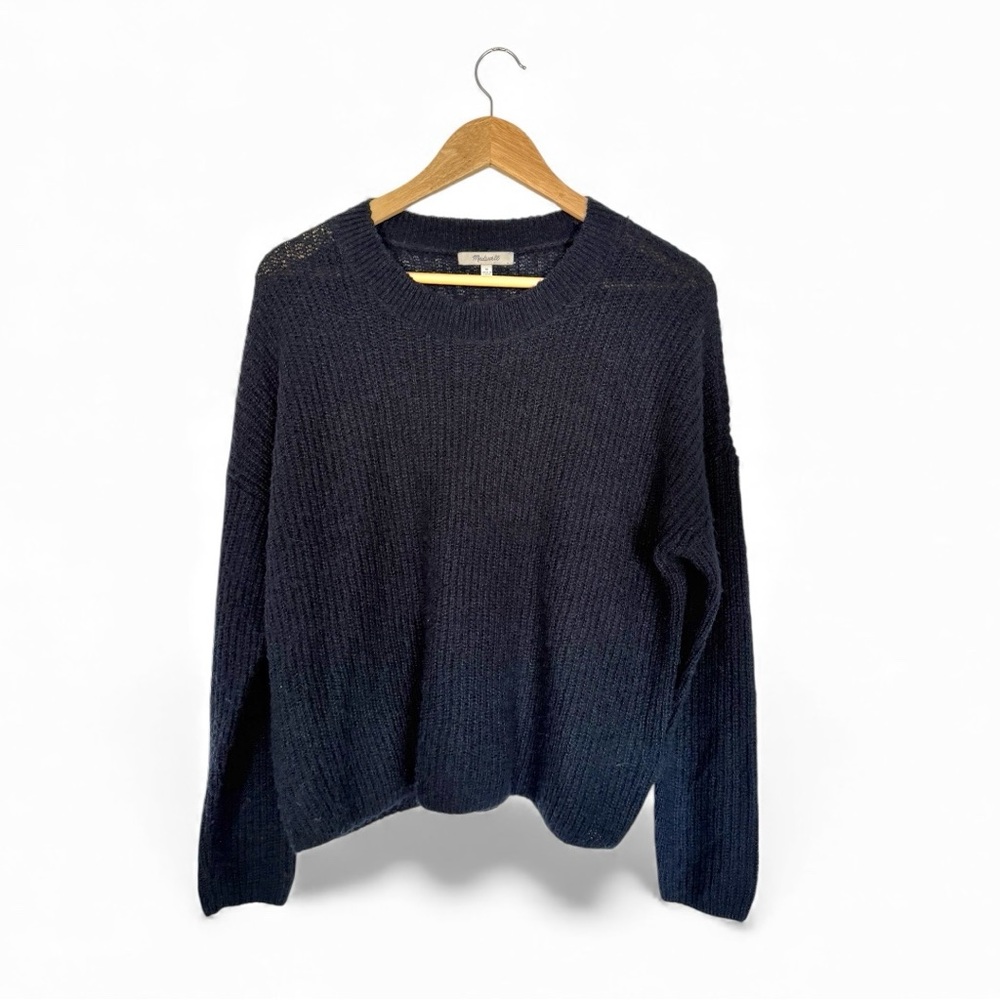 MADEWELL Lightweight Ribbed Knit Navy Sweater